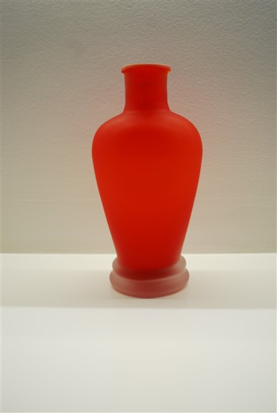 Satin Effect Red Glass Vase